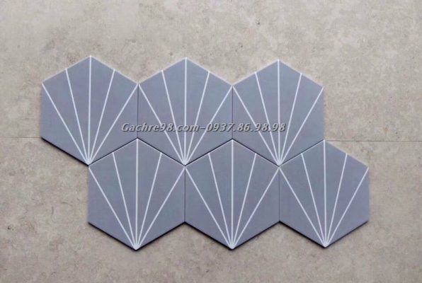 Gạch lục giác bông cỏ xám