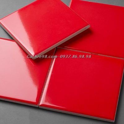 Gạch thẻ 10x10 màu đỏ bóng