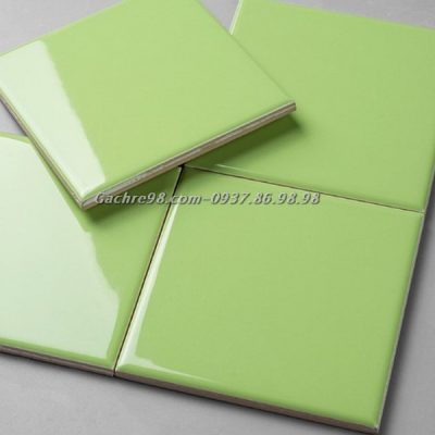 Gạch thẻ 10x10 màu xanh nõn bóng