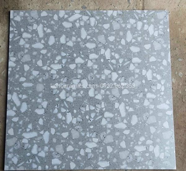 Gạch terrazzo 60x60 xám trắng