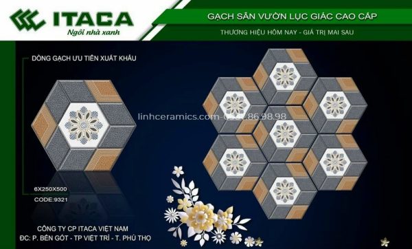 Gạch lục giác giá rẻ lát sân vườn