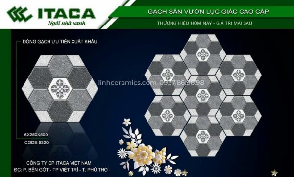 Gạch lục giác lát sân thượng đẹp giá rẻ