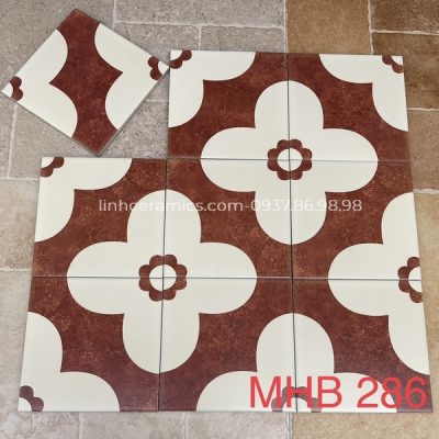 Gạch bông 200x200 màu đỏ sang trọng