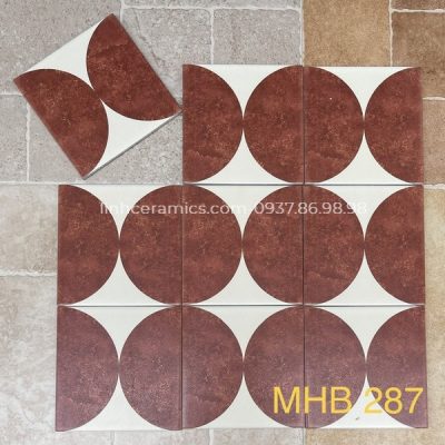 Gạch bông lát nền nhà giá rẻ màu đỏ 20x20