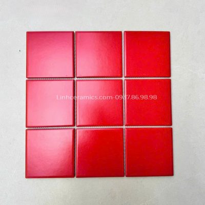 Gạch men 10x10 màu đỏ sang trọng