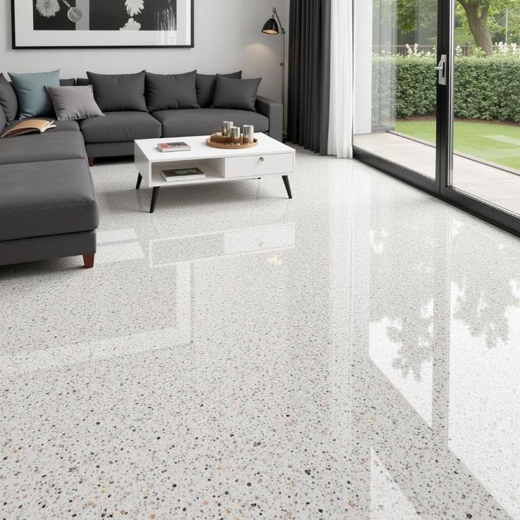 Gạch Terrazzo 600x600 lát sàn phòng khách