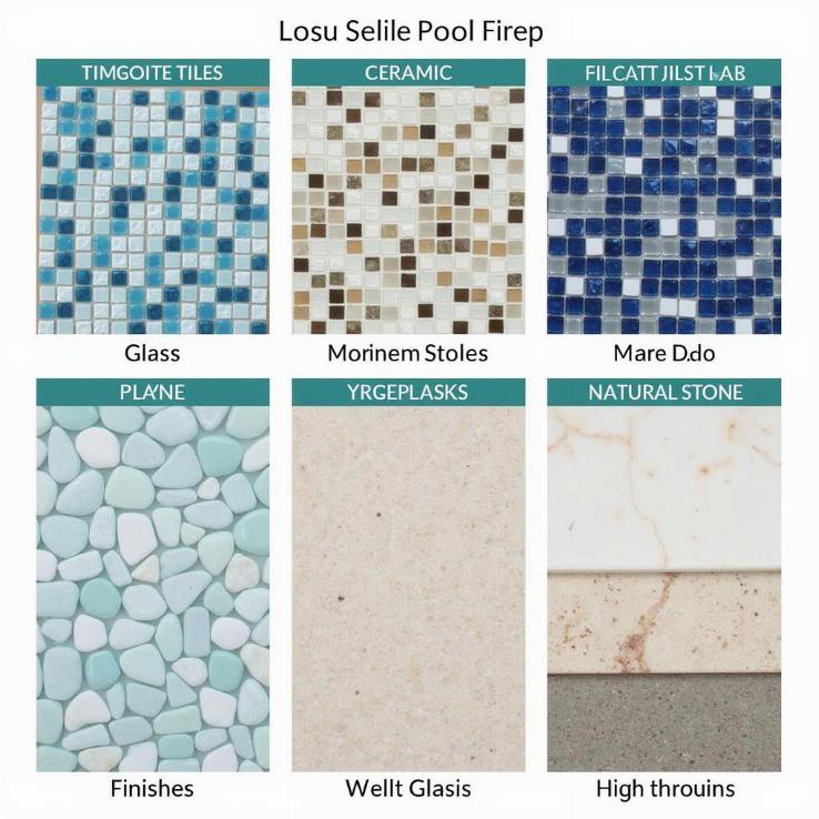 Các loại gạch mosaic ốp bể bơi: thủy tinh, gốm sứ, đá tự nhiên