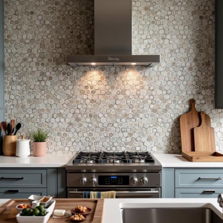 Gạch mosaic bếp hiện đại, sang trọng và tinh tế